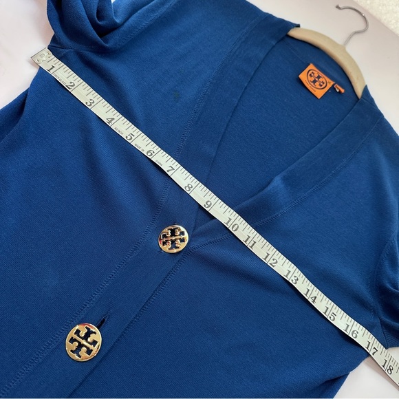 Tory Burch Luxury Designer Navy Blue Signature Buttons Cardigan S - Picture 12 of 12